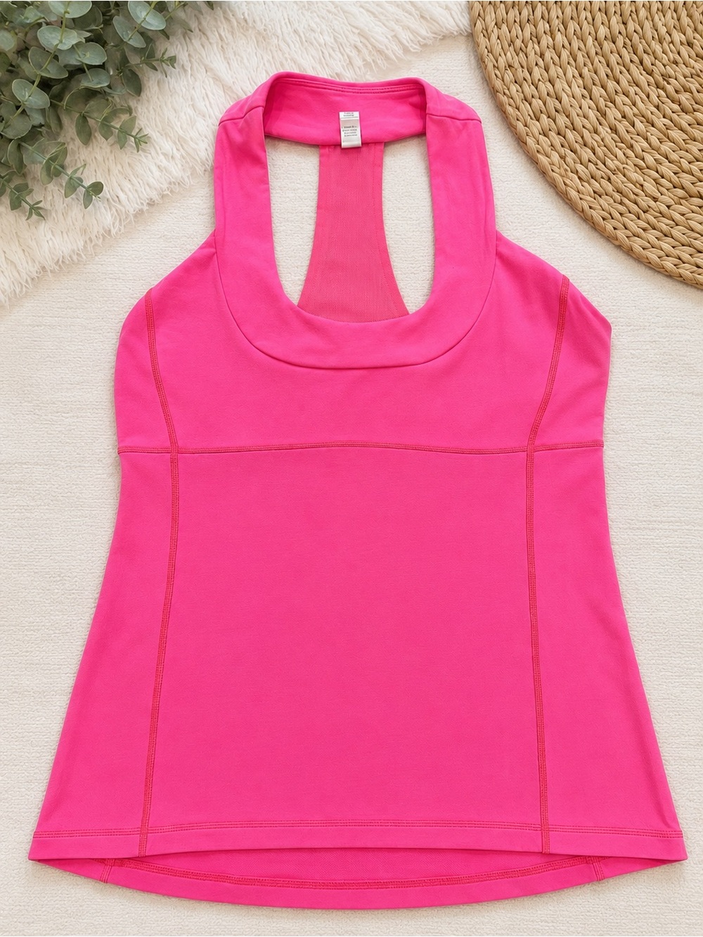 Lululemon Scoop Neck Tank Flash Pink Built-In Bra Size 8